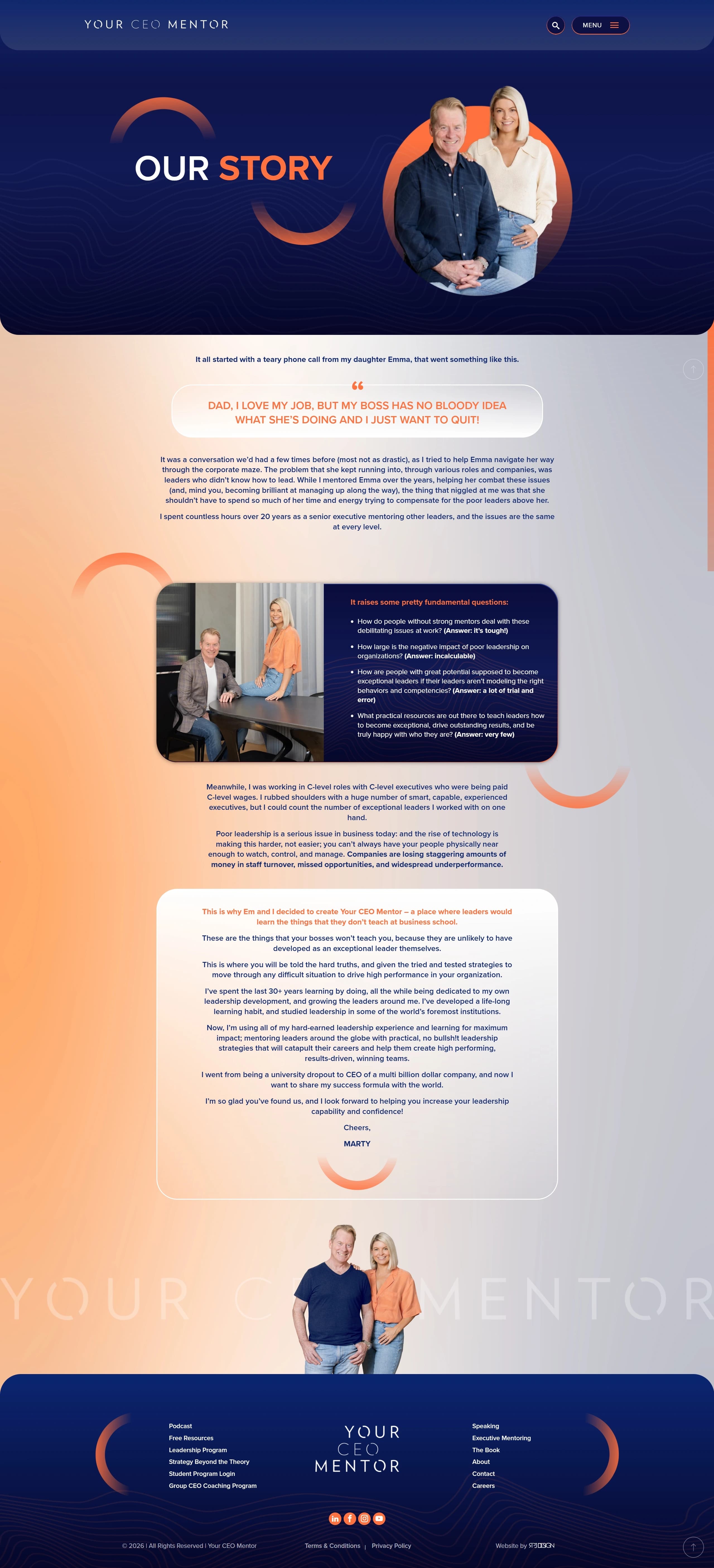 Your CEO Mentor Страница о компании Your CEO Mentor, тематика — Бизнес и профессиональные услуги, цвета — Белый, Черный, Желтый, стиль — Корпоративный, типографика — Без засечек